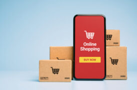 Concept,Online,Sopping.,Boxes,And,Shopping,Bag,With,Smartphone,Online